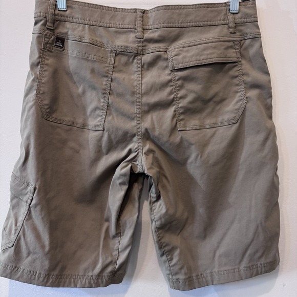 prAna Stretch Zion Cargo Shorts 34" X 12 Khaki Tan Pocket Outdoor Hiking Fishing - Picture 5 of 9